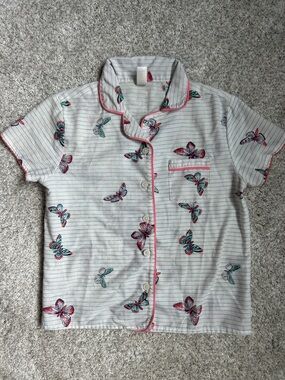 GAP Kids Striped Sleep Top with Butterfly Accents